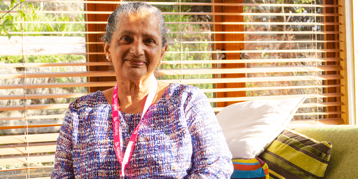 Paula sitting in our previous hospice