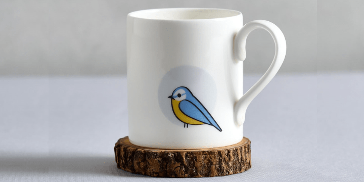 Blue tit mug by Jinny Designs