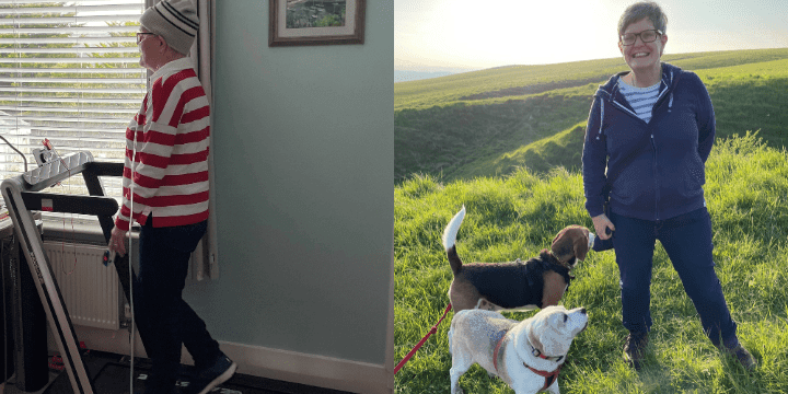 Karen before her treatment and after