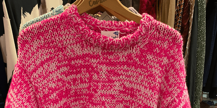 Pink knitted jumper by Sindy