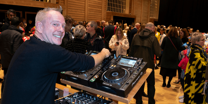 Fatboy Slim aka Norman Cook, DJing for the crowd