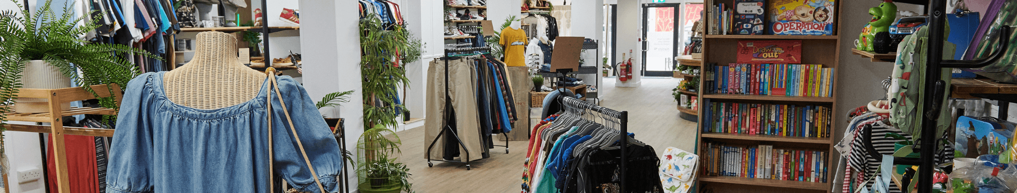 Interior of a charity shop