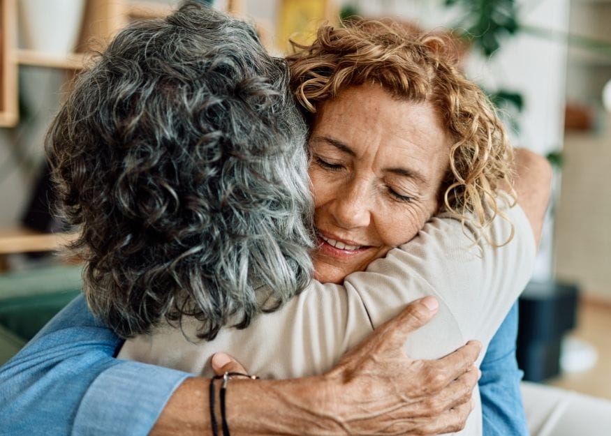 two people hugging