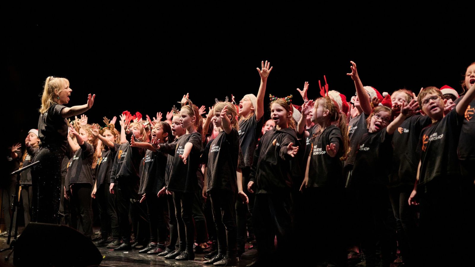 a choir performing at a winter concert